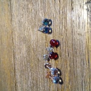 3 prs of post earrings